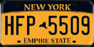 NY license plate HFP5509