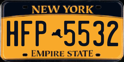 NY license plate HFP5532