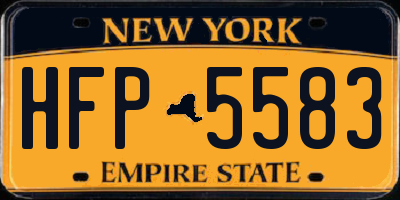 NY license plate HFP5583