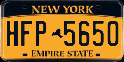NY license plate HFP5650