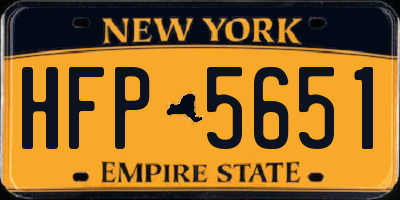 NY license plate HFP5651
