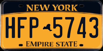 NY license plate HFP5743