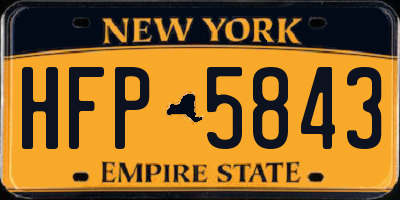 NY license plate HFP5843