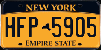 NY license plate HFP5905