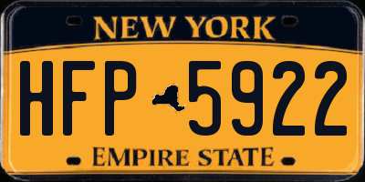 NY license plate HFP5922