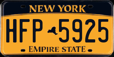 NY license plate HFP5925