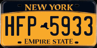 NY license plate HFP5933