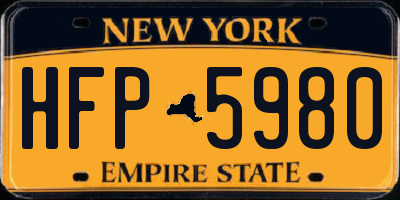 NY license plate HFP5980