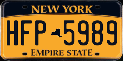 NY license plate HFP5989