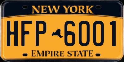 NY license plate HFP6001