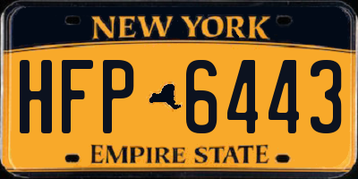 NY license plate HFP6443