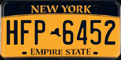 NY license plate HFP6452