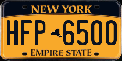 NY license plate HFP6500