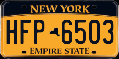 NY license plate HFP6503