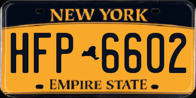 NY license plate HFP6602