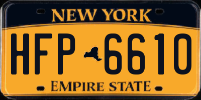 NY license plate HFP6610