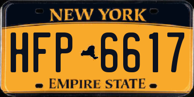 NY license plate HFP6617