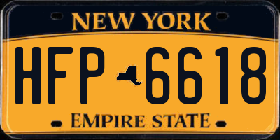 NY license plate HFP6618