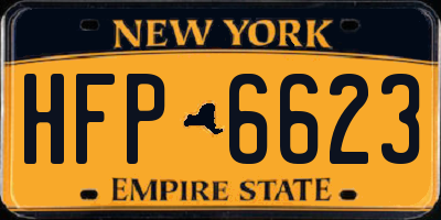 NY license plate HFP6623