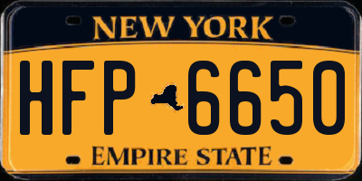 NY license plate HFP6650