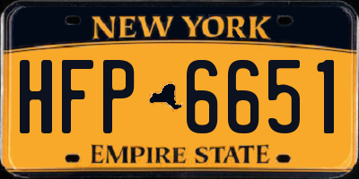 NY license plate HFP6651
