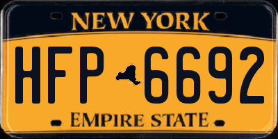 NY license plate HFP6692