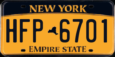 NY license plate HFP6701
