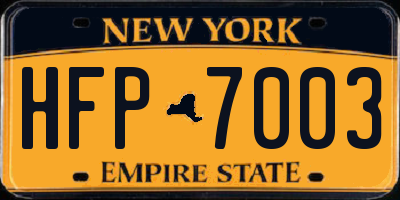 NY license plate HFP7003