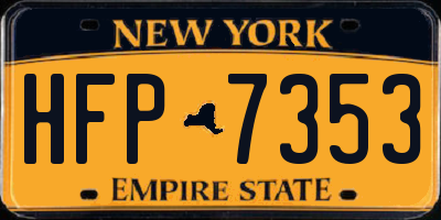 NY license plate HFP7353