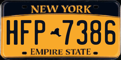NY license plate HFP7386