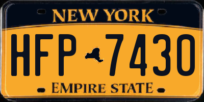 NY license plate HFP7430