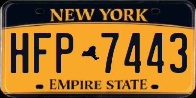 NY license plate HFP7443