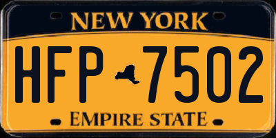 NY license plate HFP7502