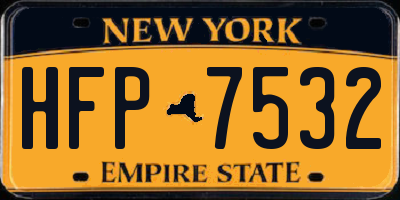 NY license plate HFP7532