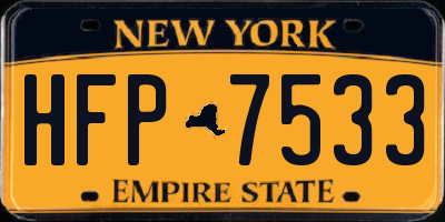 NY license plate HFP7533