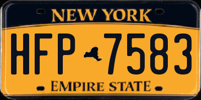 NY license plate HFP7583