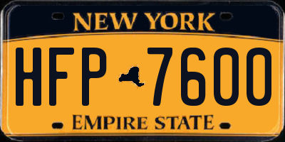 NY license plate HFP7600