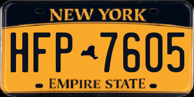 NY license plate HFP7605