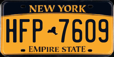 NY license plate HFP7609