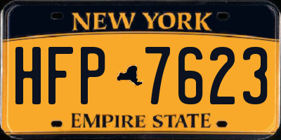 NY license plate HFP7623