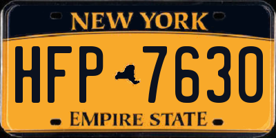 NY license plate HFP7630