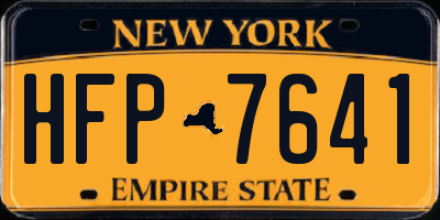 NY license plate HFP7641