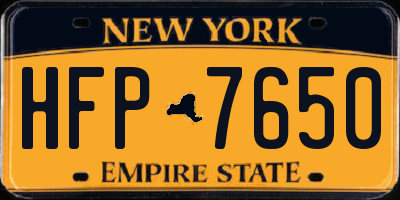 NY license plate HFP7650