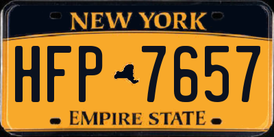 NY license plate HFP7657
