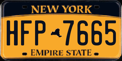 NY license plate HFP7665