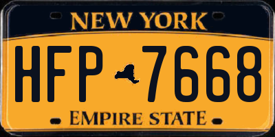 NY license plate HFP7668