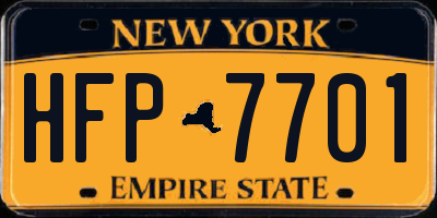 NY license plate HFP7701