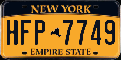 NY license plate HFP7749