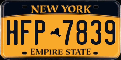 NY license plate HFP7839
