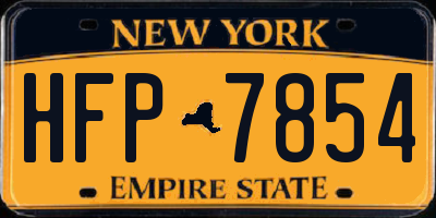 NY license plate HFP7854